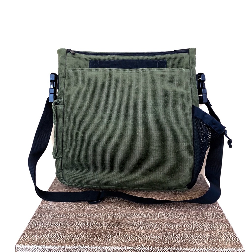 Skip Hop Green Corduroy Diaper Bag